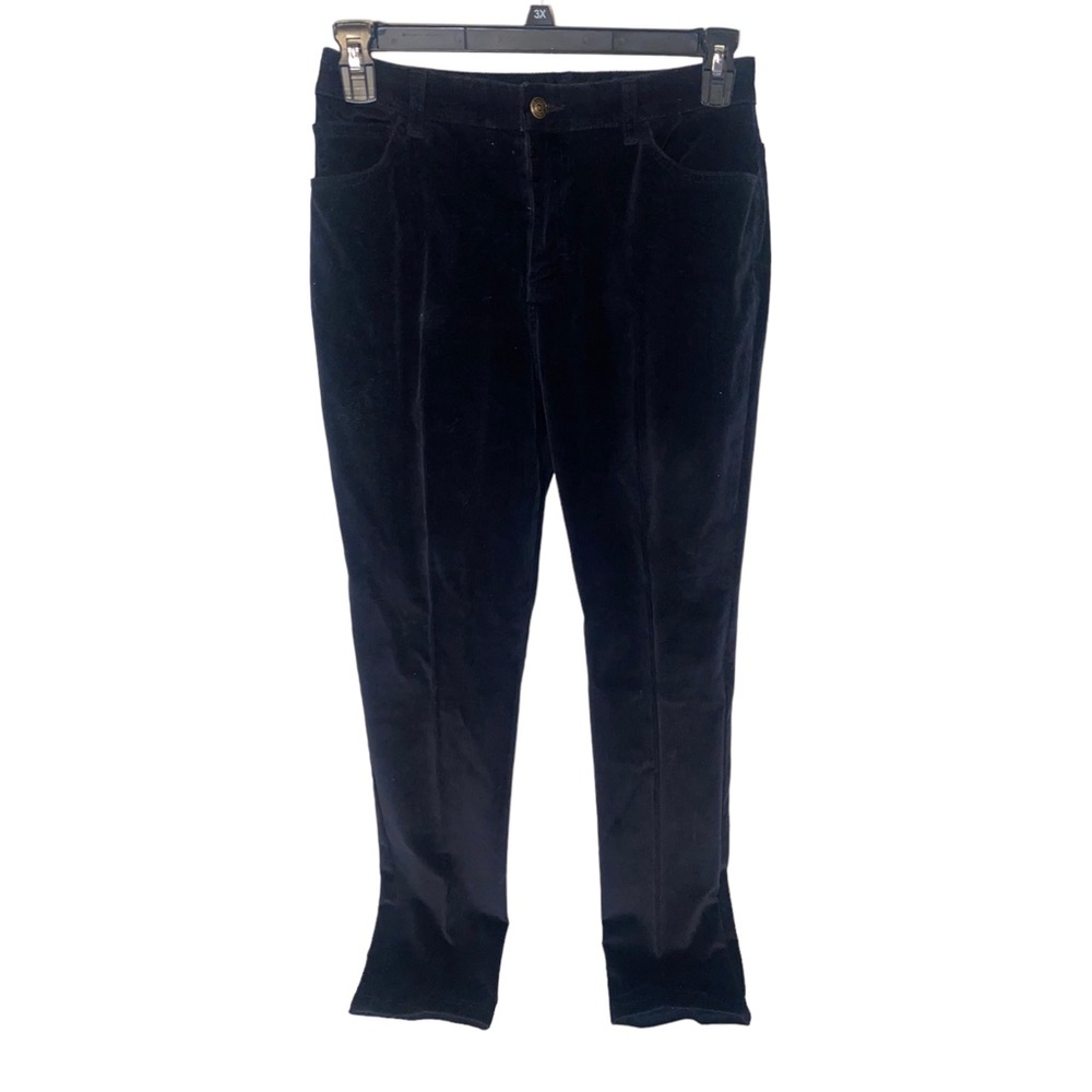 St Johns Bay Womens Pants Size 8 Solid Black Corduroy Stretch Skinny‎ Waist 28" - Picture 2 of 14